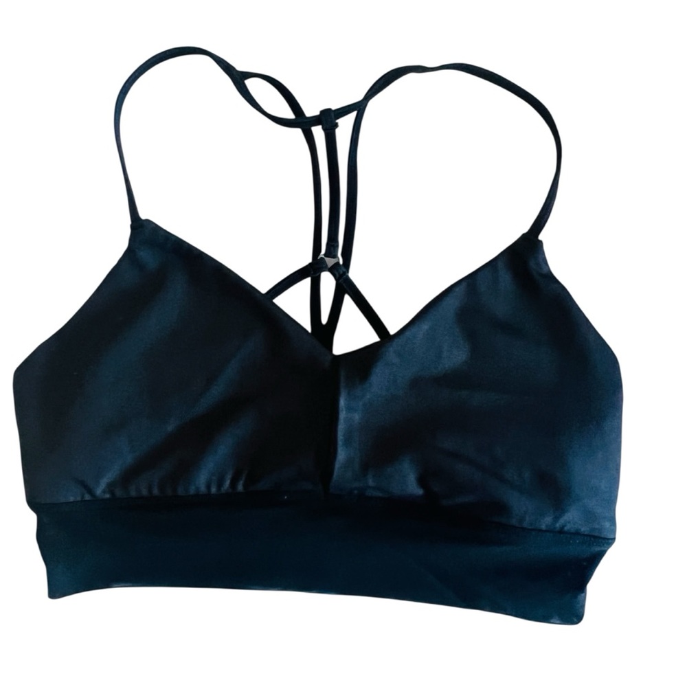 Alo Women's Black Strappy Bralette Sports  Bra